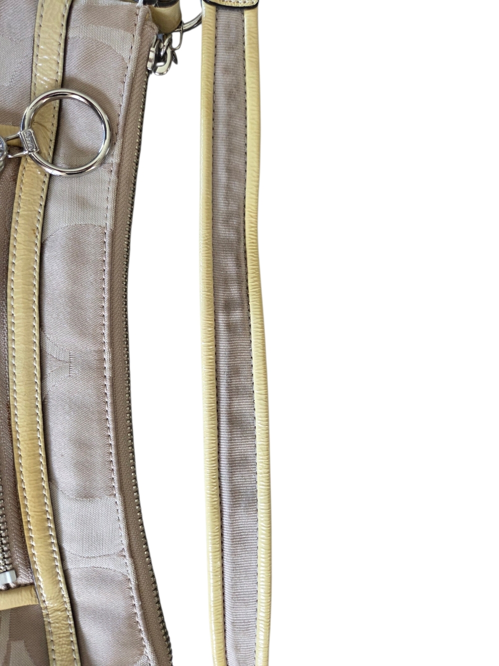Coach Poppy Signature Groovy Gold Tan Shoulder Bag With Crossbody Strap - Picture 10 of 16
